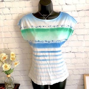 Ralph Lauren Jean Co Tshirt Top Shirt Tie Dye Stripes